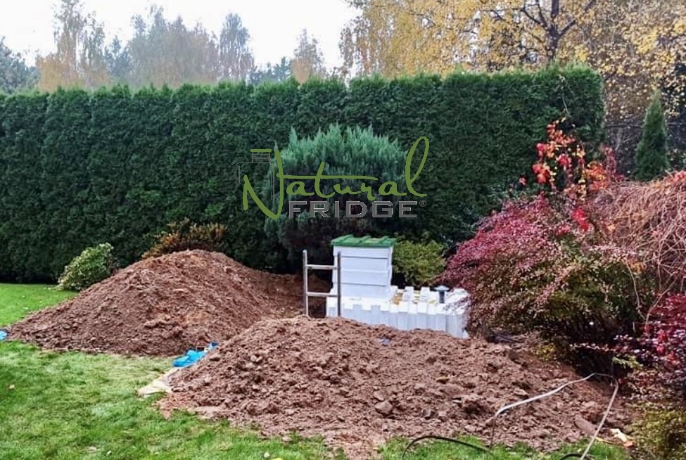 Foto inštalácie Natural FRIDGE ® záhradná pivnica, komora 2,5 m cylindrický Naša realizácia Natural Fridge