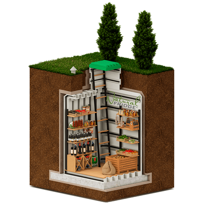 Fertigbausatz Gartenkeller Natural FRIDGE ® Speisekammer, Klimakeller 2,5 m zylindrisch mit schrägem Eingang 2022 Kosten