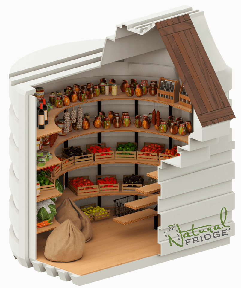 Gartenkeller NaturkÜhlschrank aus Kunststoff 2,0 m x 1,75 m mit schrägem Eingang - Natural FRIDGE aus Polen 2022 Erdkeller Modell 200x175  Fertig Erdkeller aus Polen Natural FRIDGE® für Deutschland  🍏 Vorschriften Natural Fridge -  Angebot