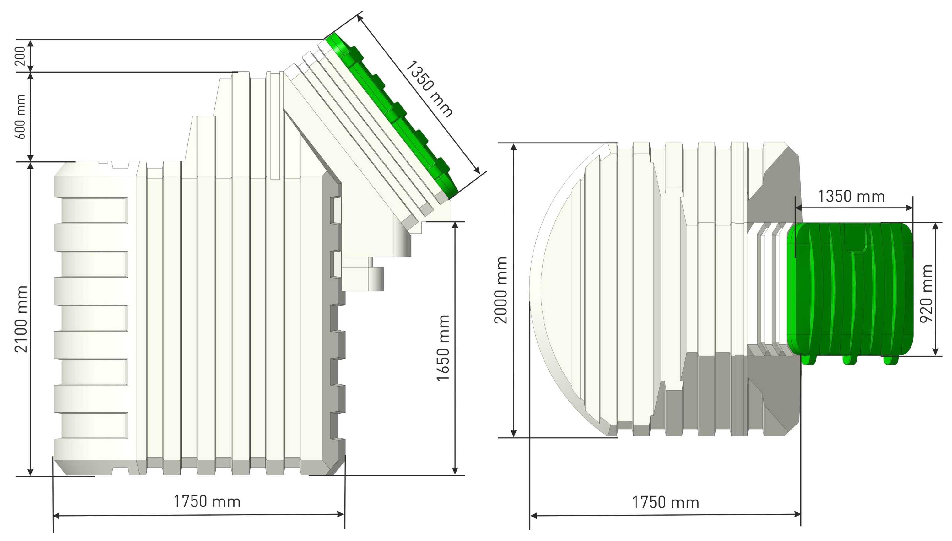 von bis zu 6,5 Kubikmetern und die Wandstärke liegt zwischen 12-15 mm. Rahmen Erdkeller Modell 200x175 Natural Fridge 6.380 EUR